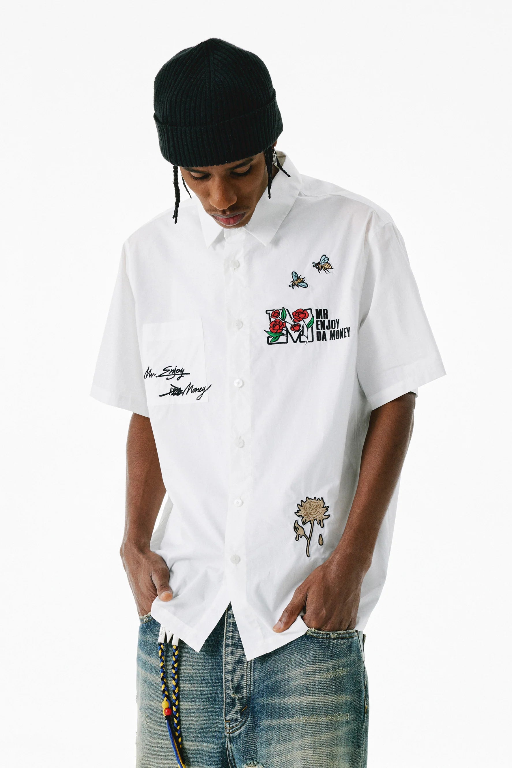 MEDM White Floral Shirt