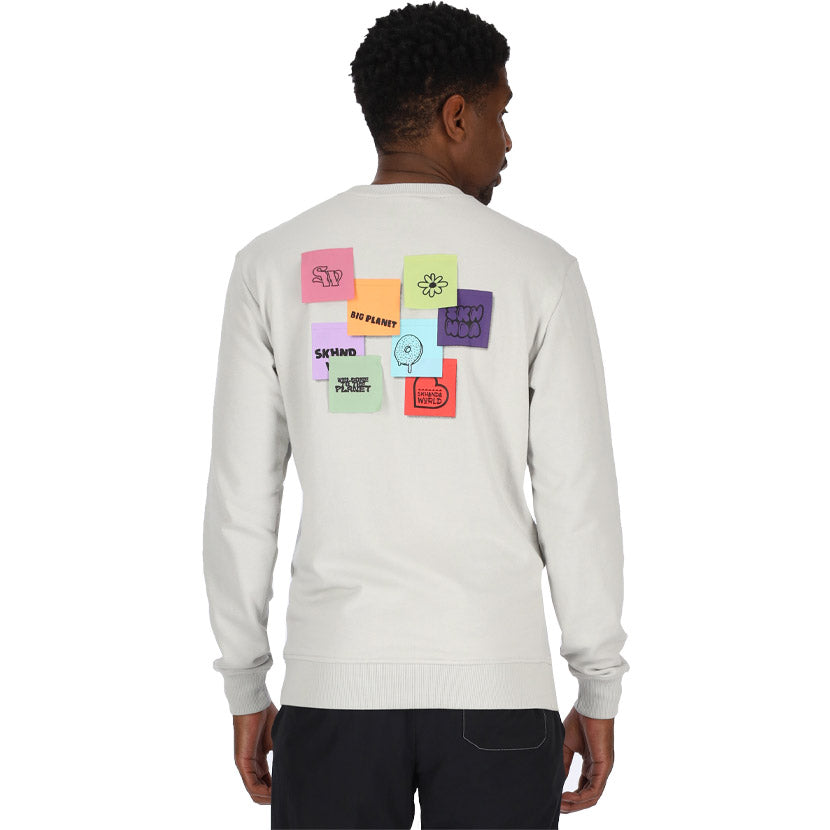 Skhanda World Sticky Note Crew Neck Sweater Grey