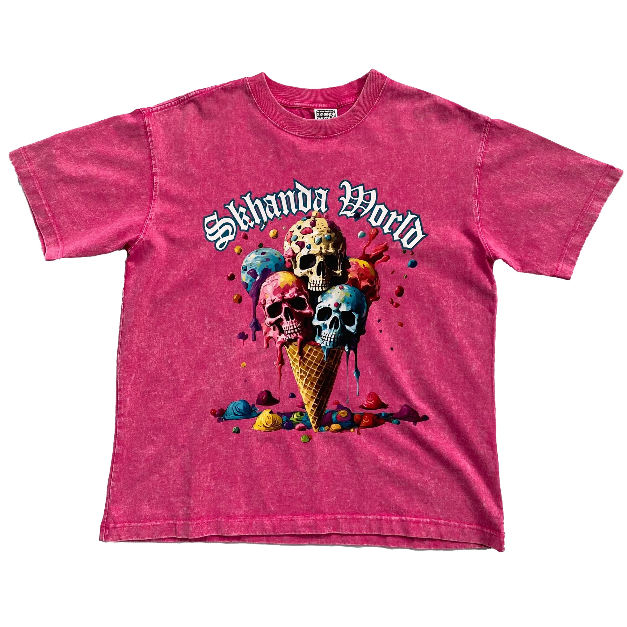 Skhanda World Ice-Cream Rockstar T-Shirt Stone Wash Pink